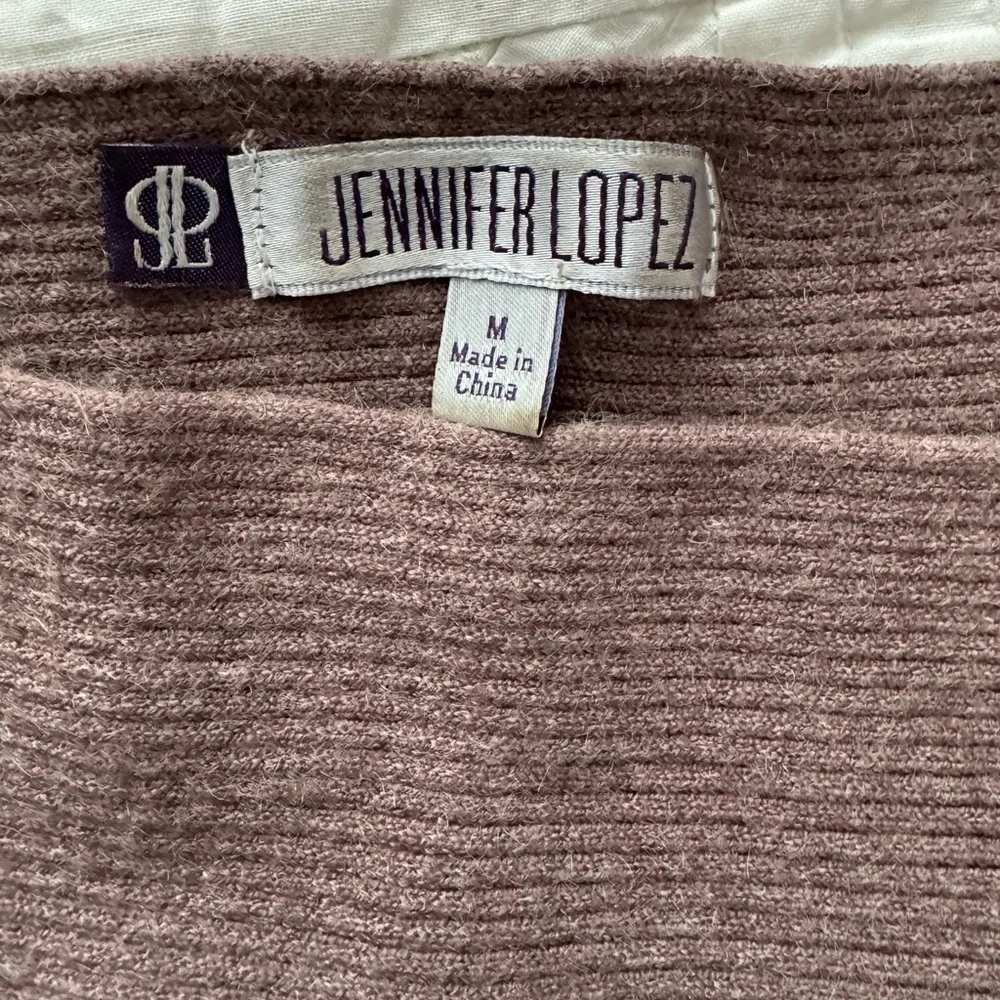 Jennifer Lopez Chain Shoulder Sweater Taupe Dolman Sleeve Knit Top M